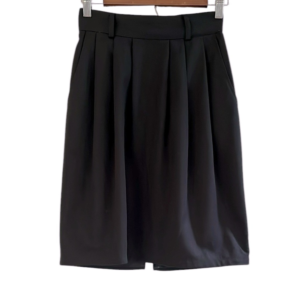 VINTAGE CHRISTY GIRL PLEATED MIDI SKIRT BLACK SIZE 6